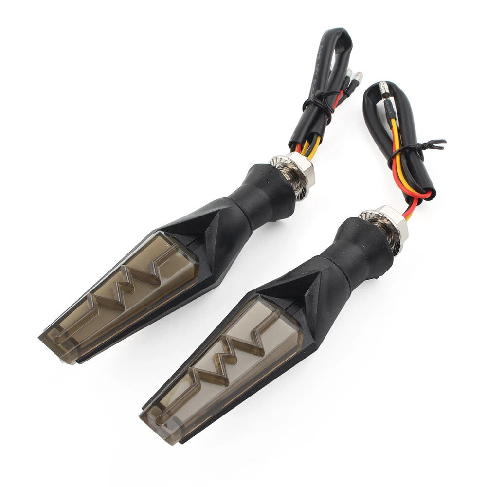 2X LED Flowing Turn Signal Amber Light for Motorcycle
