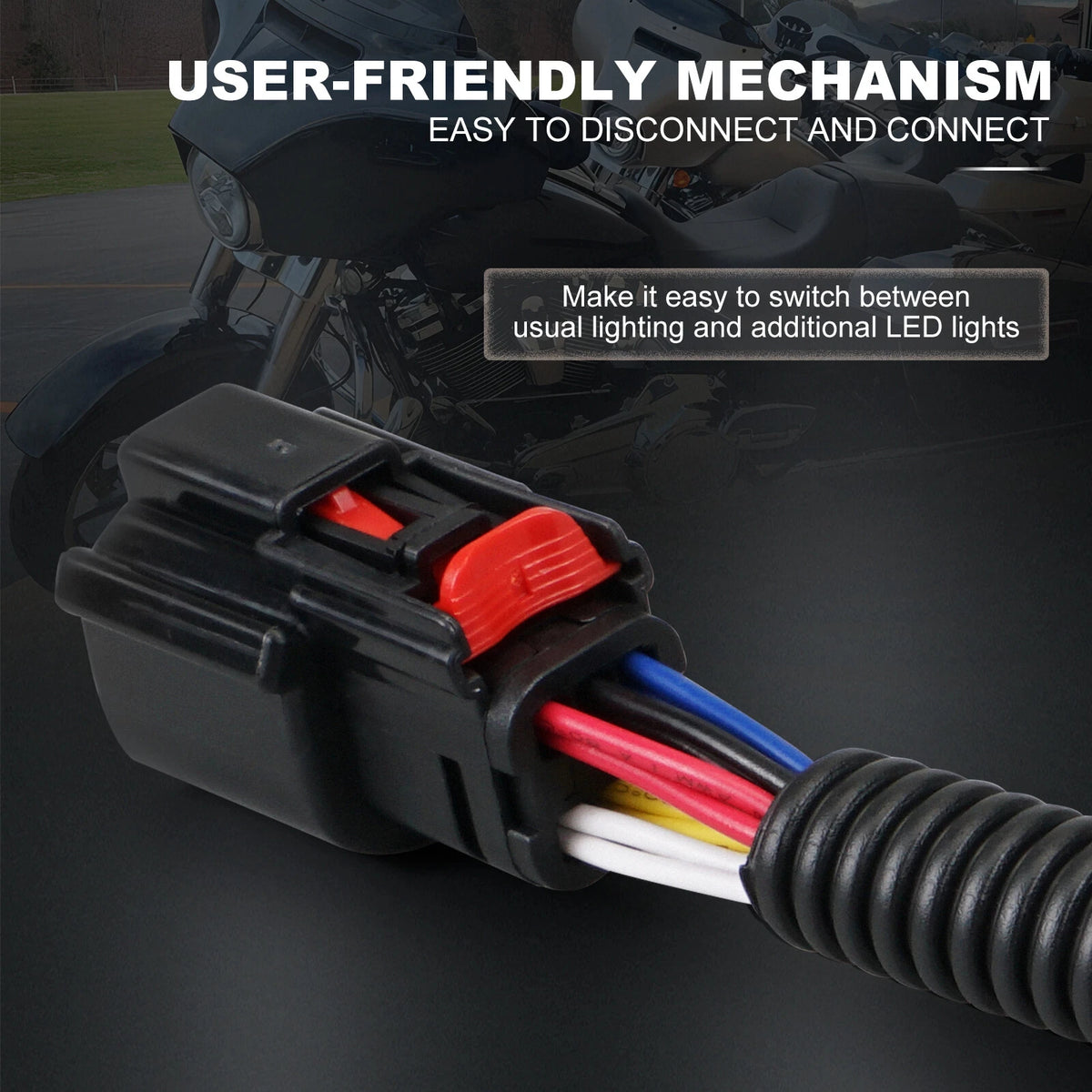 Y-Splitter Extension Light Cable Harness for Harley Street Glide (2014–2023)