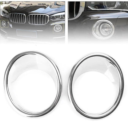 2X Chrome Front Fog Light Lamp Cover Trim for BMW X5 (2014–2018)