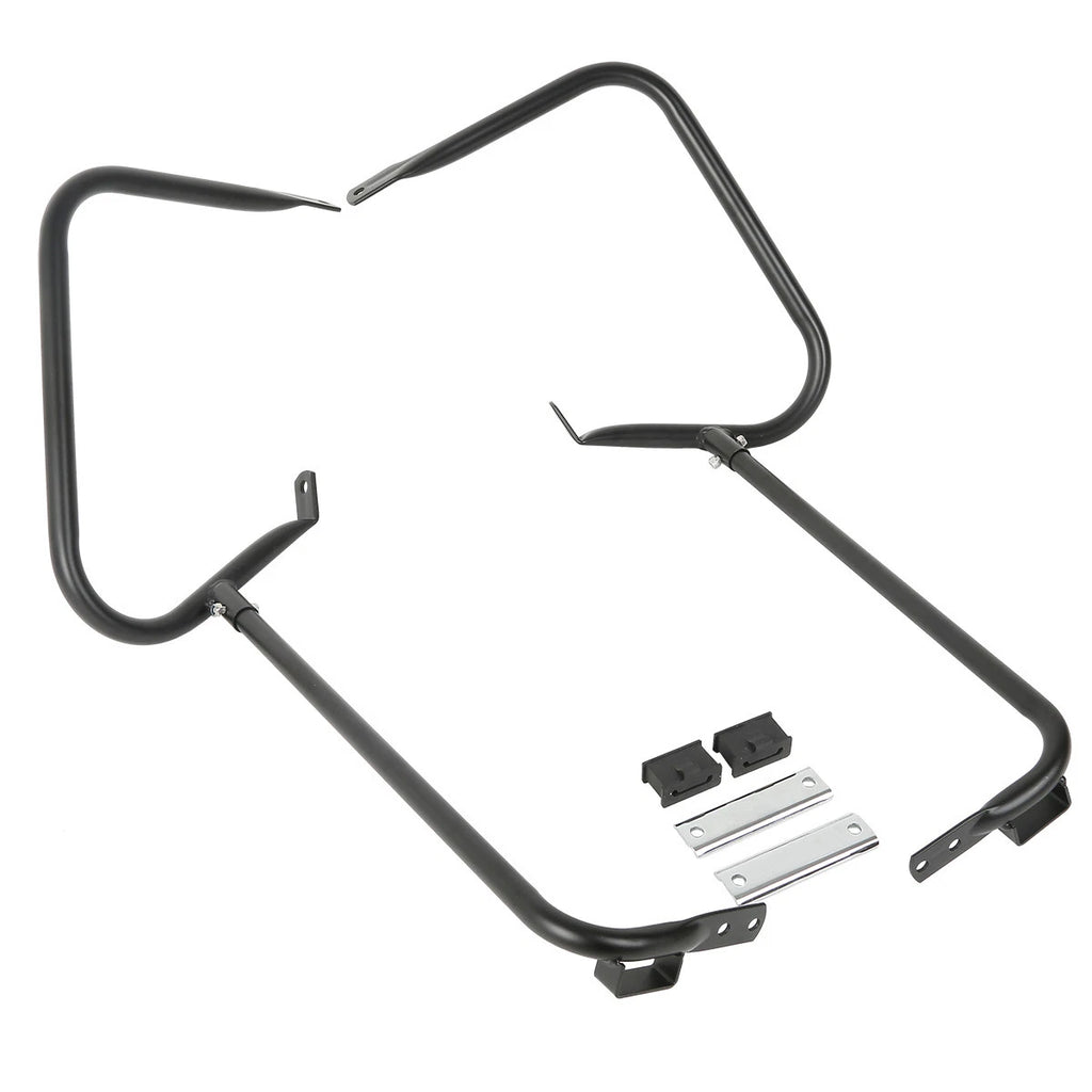 Chrome/Black Saddlebag Guard Bracket Bar for Harley Touring (1997–2008)
