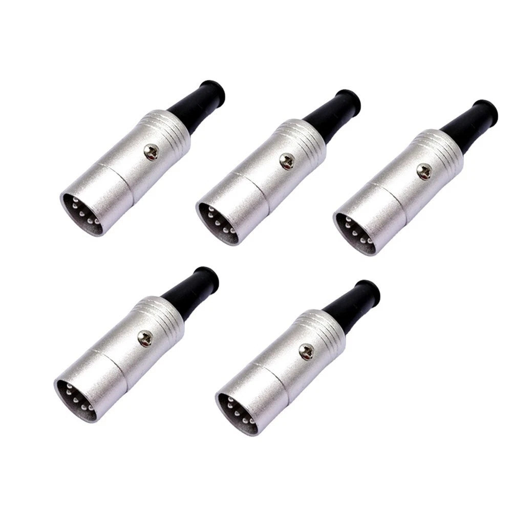 5 Pack of 5PIN DIN Male Connectors for Midi Audio Cables