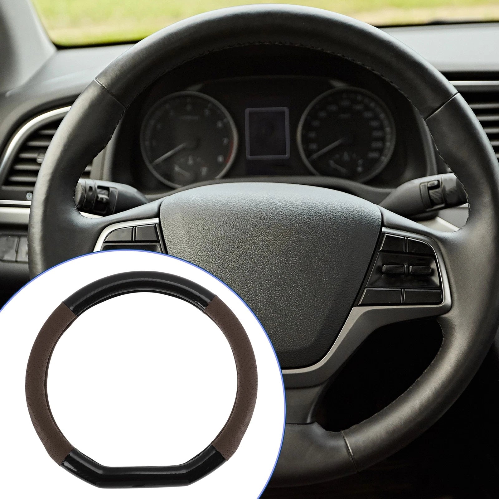Steering Wheel Cover for - PU Leather, 14.96"