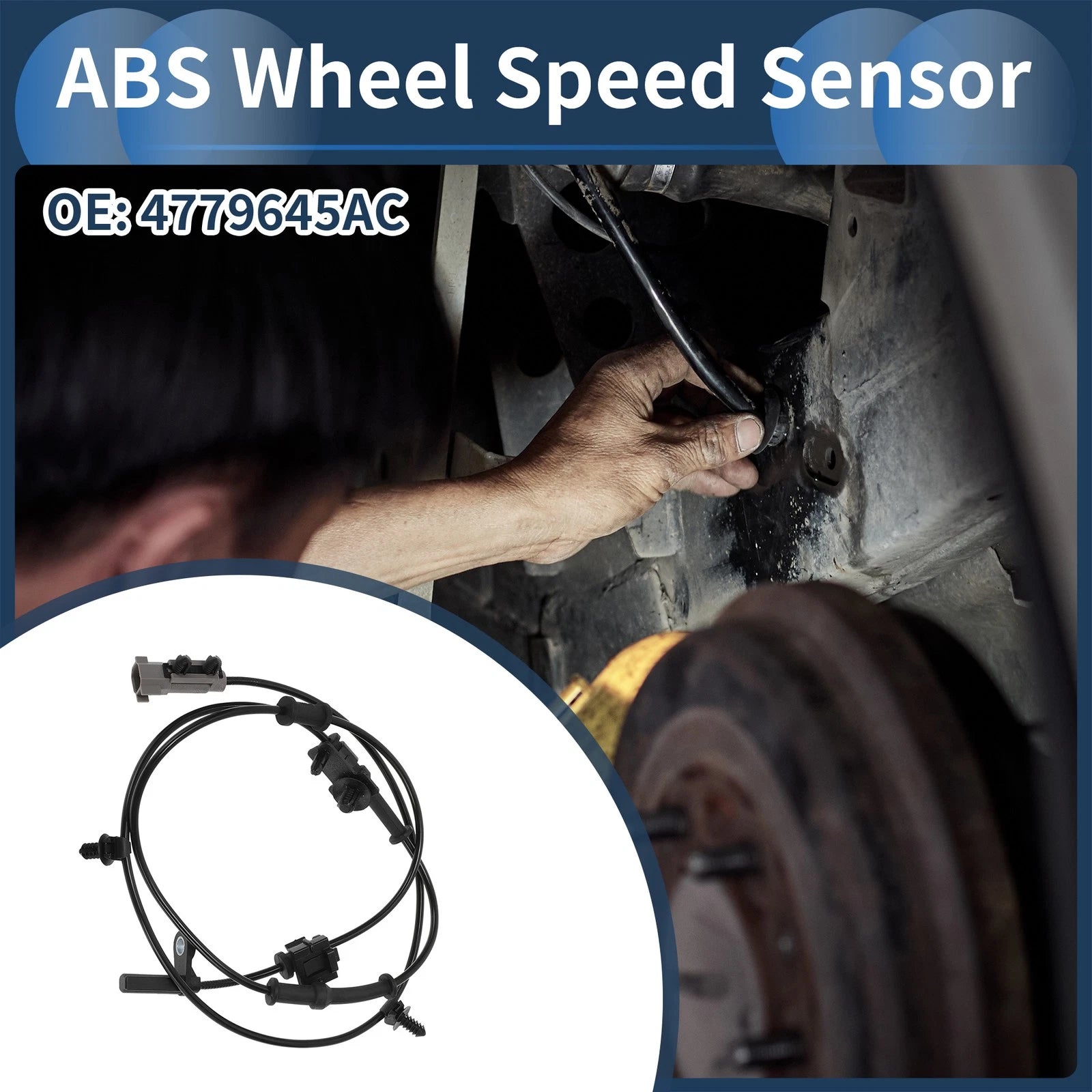 ABS Wheel Speed Sensor Rear Left for Dodge Charger (2011–2022) Replacement