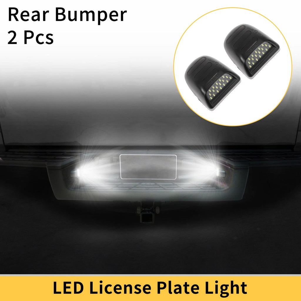2pcs License Plate Lights Replacement for Chevrolet Silverado GMC Clear Lens (2011–2019)