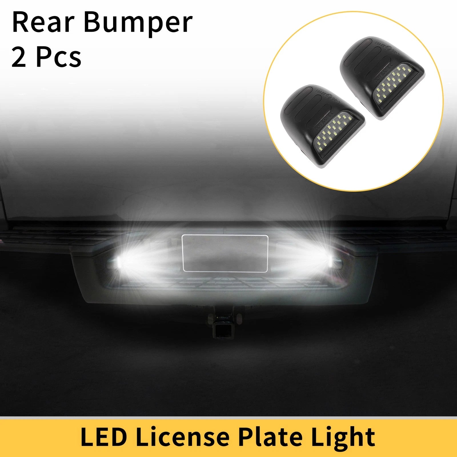 2pcs License Plate Lights Replacement for Chevrolet Silverado GMC Clear Lens (2011–2019)