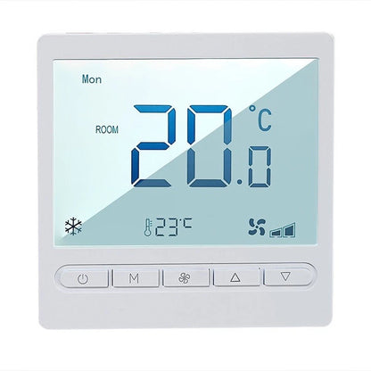 White LCD Thermostat for AC and Electric Floor Heating