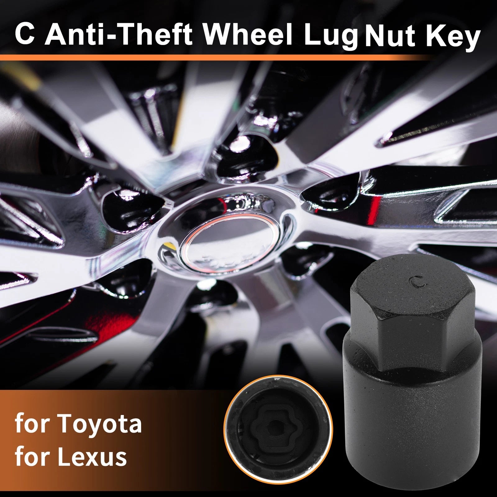 Wheel Lock Lug Nut Key for Toyota and Lexus (2000–2024)