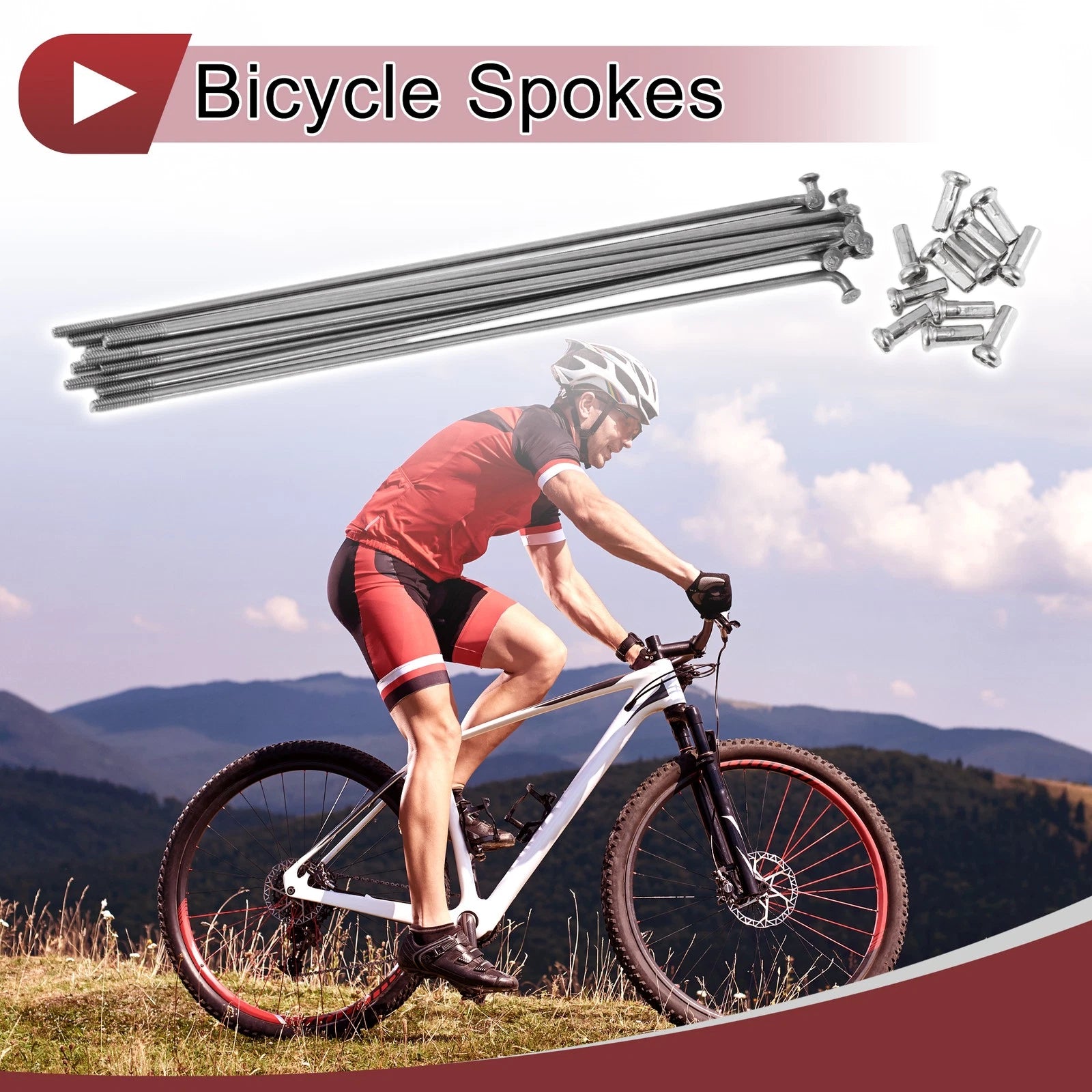Bicycle Wheel Spokes Set 304 Stainless 135mm for 14G 12-Pack (—)