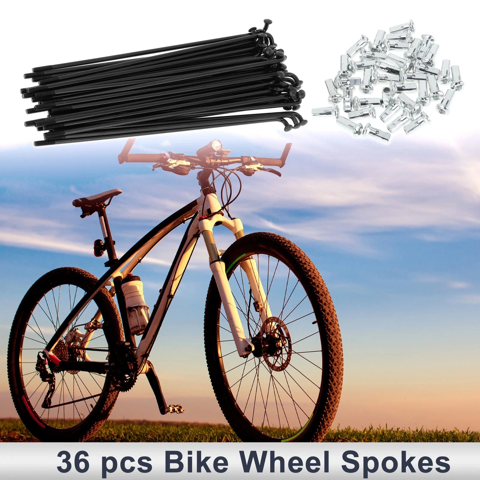Bicycle Spokes Nipple 141mm Carbon Steel Set for Universal (All Models)
