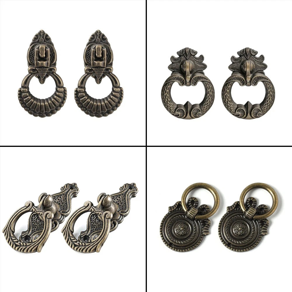 Set of 10 Antique Bronze Door Pull Knobs for Cupboard Cabinet Drawer