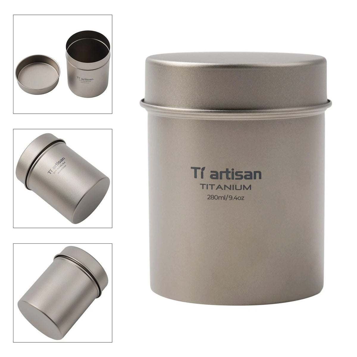 280ml Titanium Canister for Easy Travel Coffee Bean & Food Storage