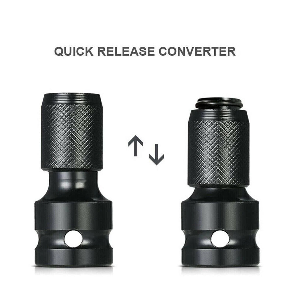 2Pcs Drill Chuck Converter Socket Adapter 1/2" Drive to 1/4" Hex Shank