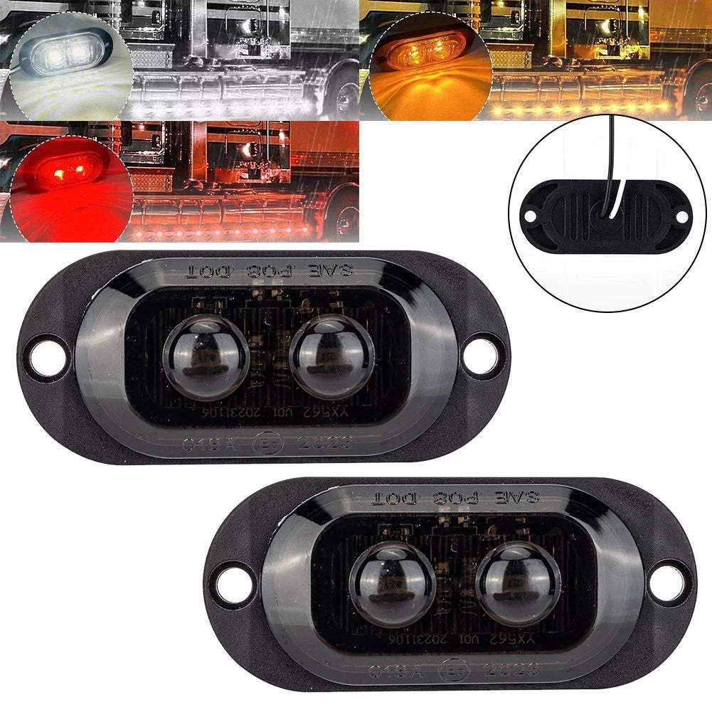 2pc LED Side Clearance Light Set for Trucks and Boats