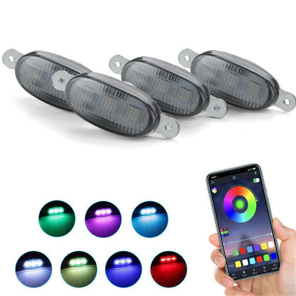 4X RGB LED Front Grille Light Kit for Toyota Ford RAM Pickup