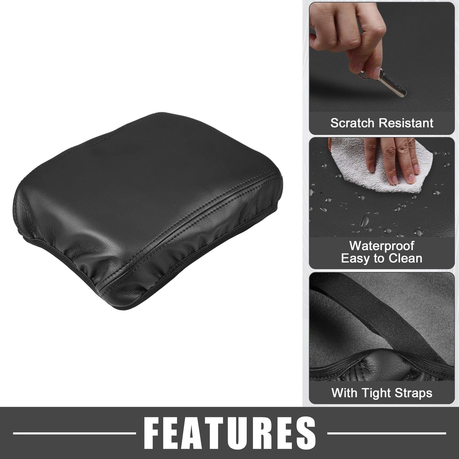 Center Console Armrest Pad Cover for Lexus RX350 2015–2022 Black