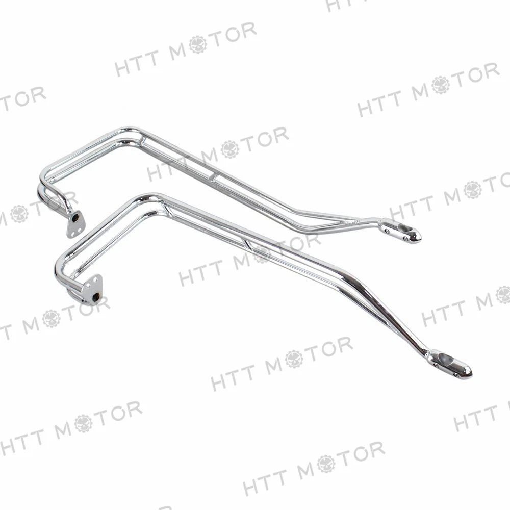 Chrome Saddlebag Twin Rail Guard Support Kit for Harley Touring (2009–2013)