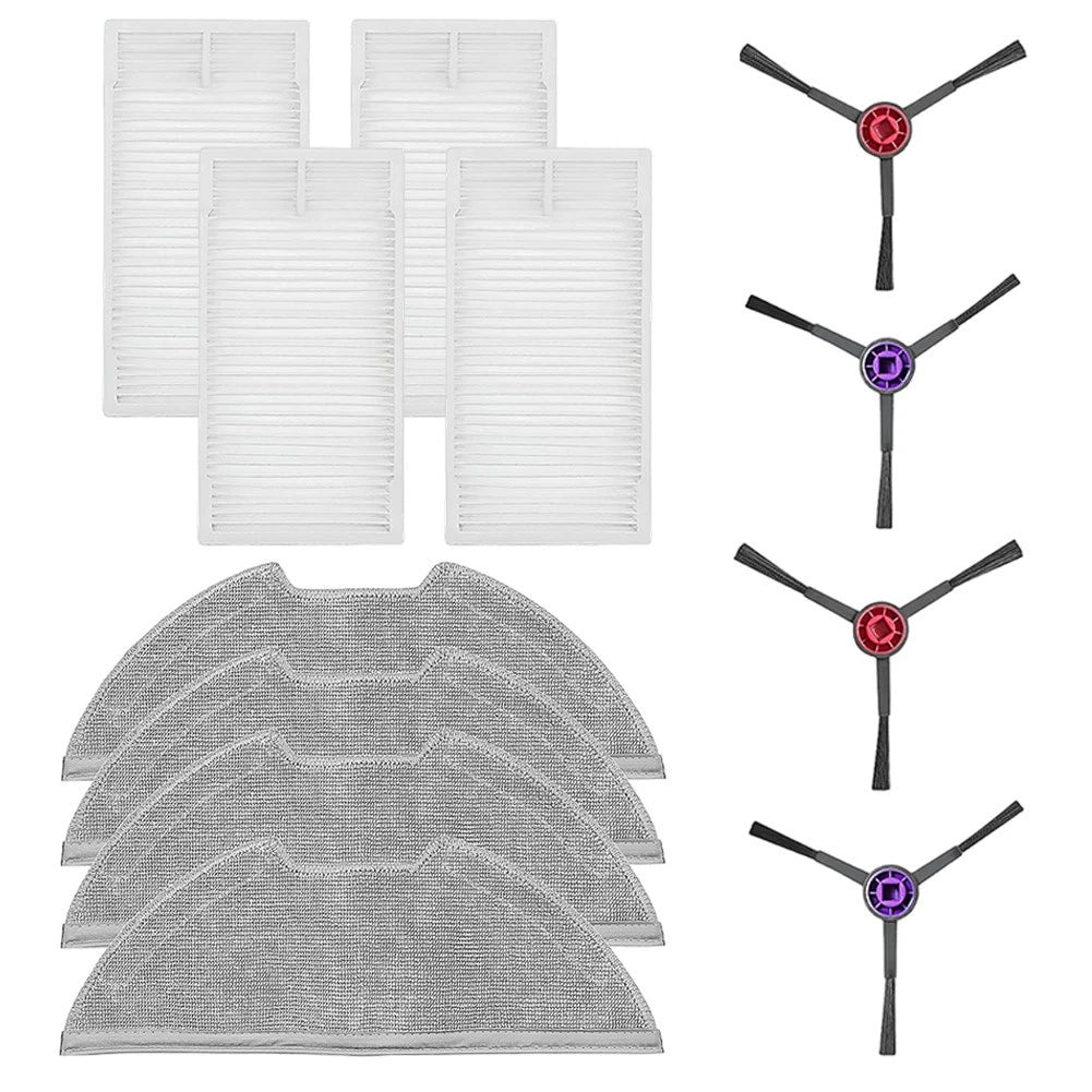 Mop Cloths, Side Brushes, Filter Pack for Eureka E20 Plus (Compatible)