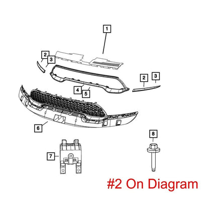 Left Radiator Grille Surround Molding 6UZ41RXFAA for Durango (2021–2025)