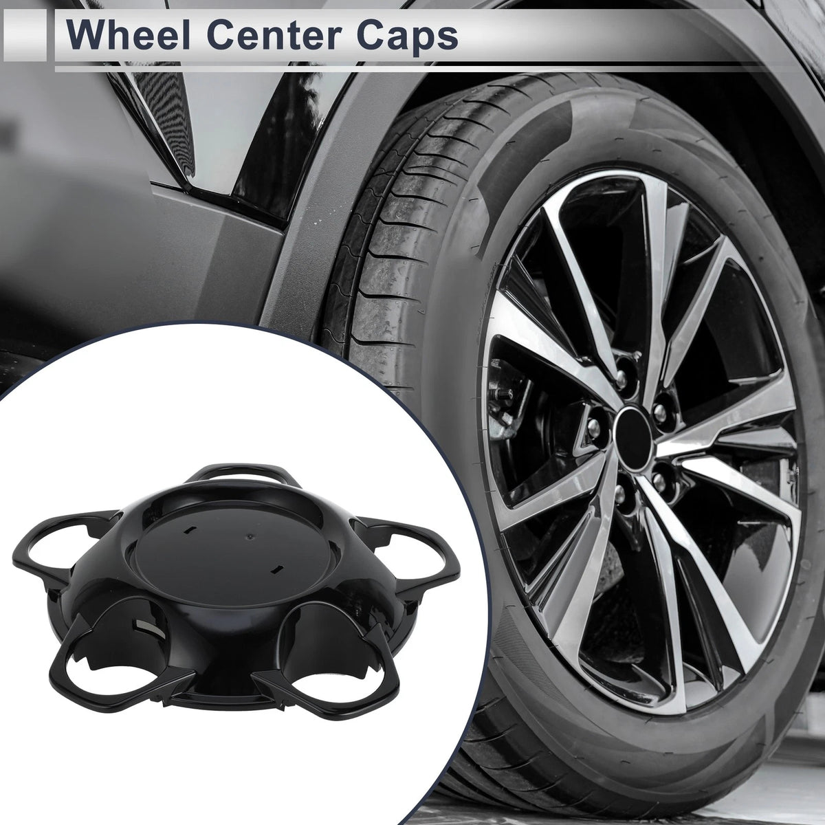 Wheel Center Caps Replacement for Toyota Tundra (2014–2021) Black Plastic 1Pc