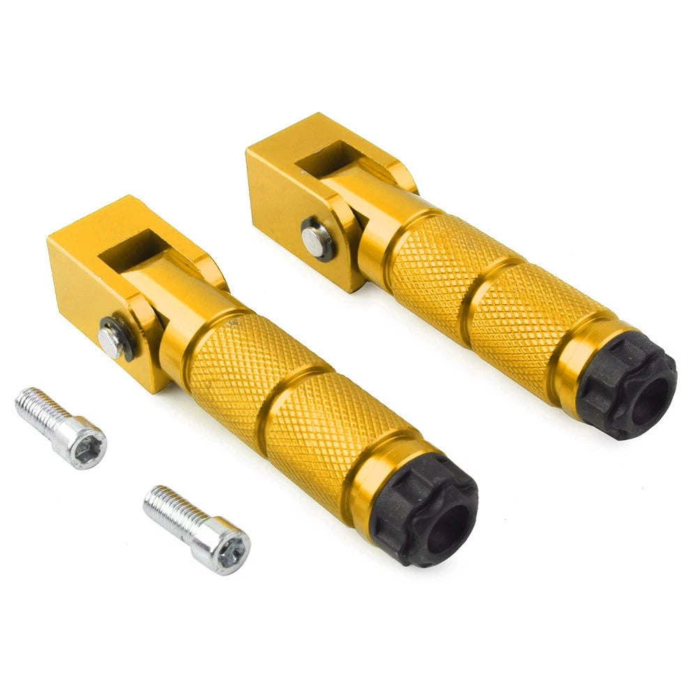 8mm Folding Passenger Footpegs for Motorcycle Universal Fit