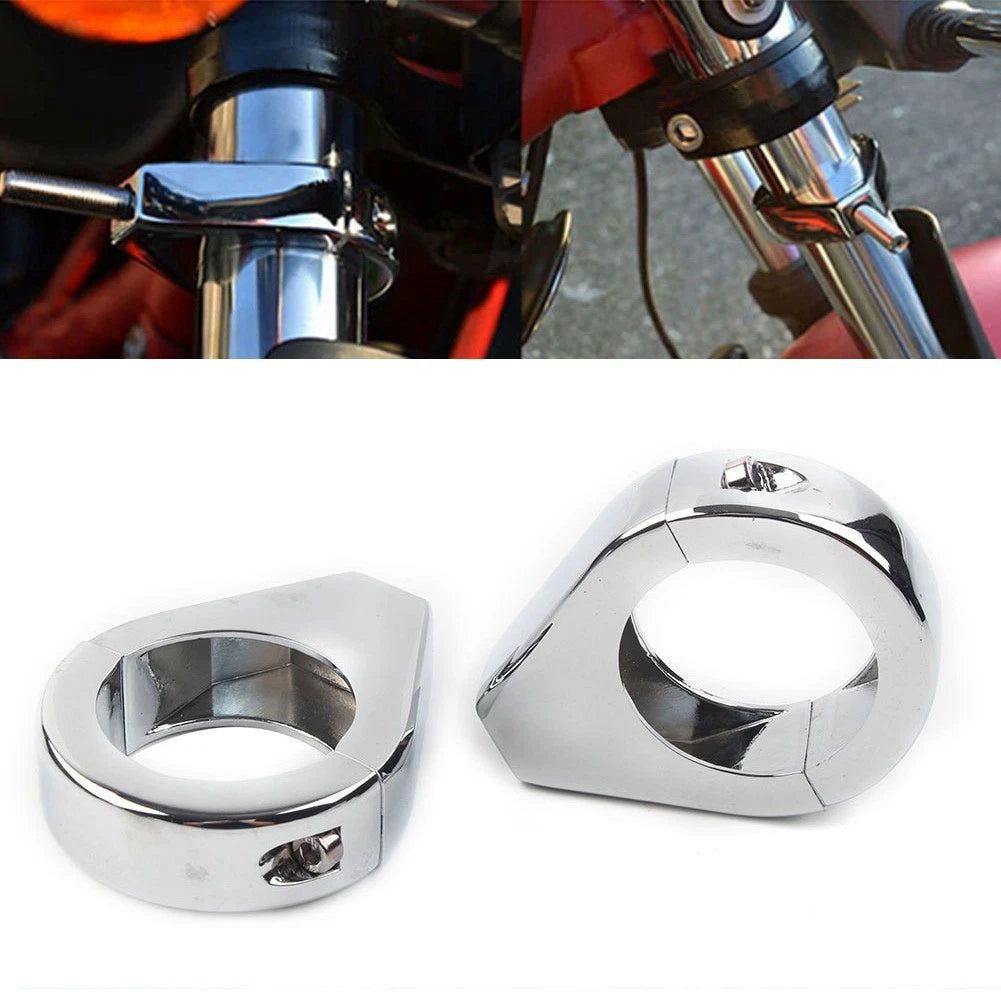Fork Clamp Turn Signal Clamps for Harley Softail (41mm, Chrome)