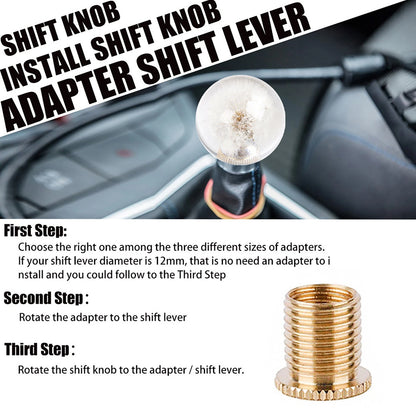 Universal Manual Gear Shift Knob Round Ball Crystal Flower Replacement