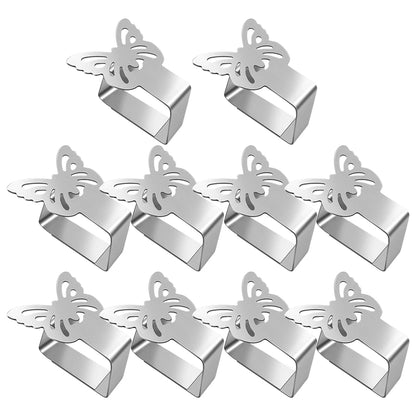 Set of 10 Tablecloth Clips for Thick Tables - Stainless Steel