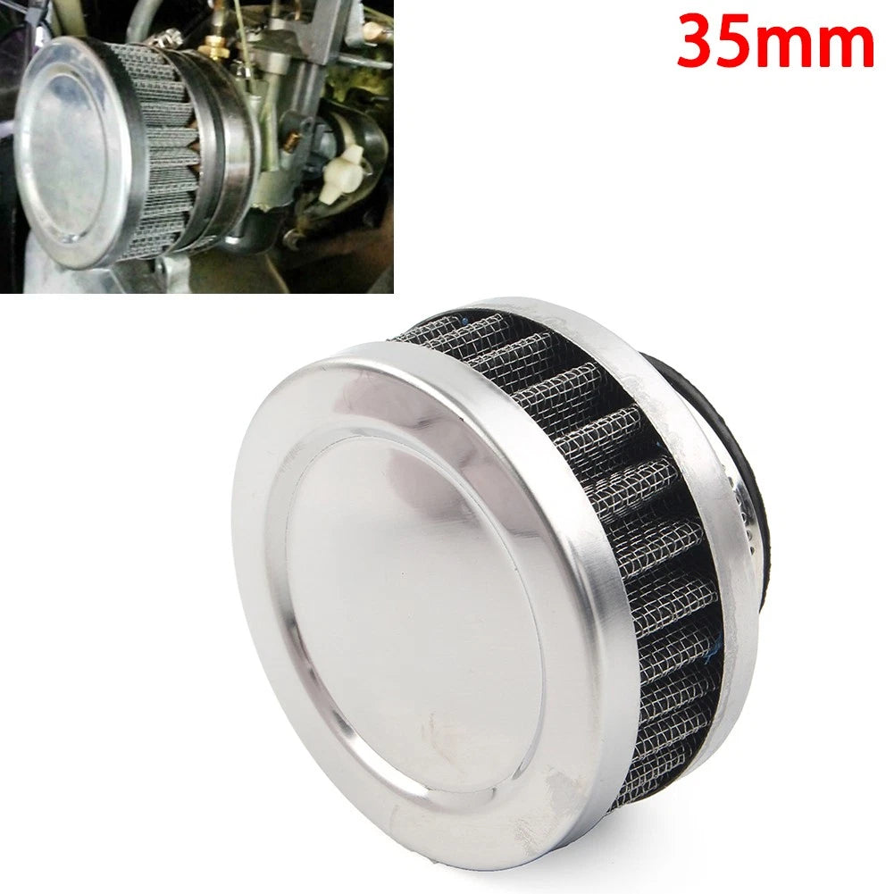 Motorcycle 35mm Air Intake Filter Cleaner Rubber Bend Inlet Stainless Steel Mesh