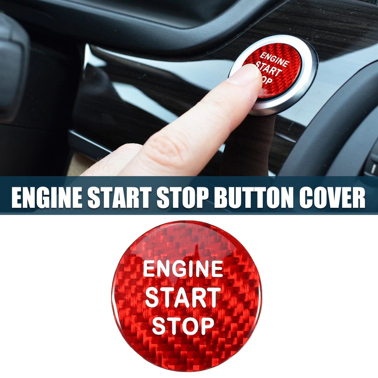 Engine Start Stop Button Cover Replacement Red for Subaru BRZ (2013–2020)