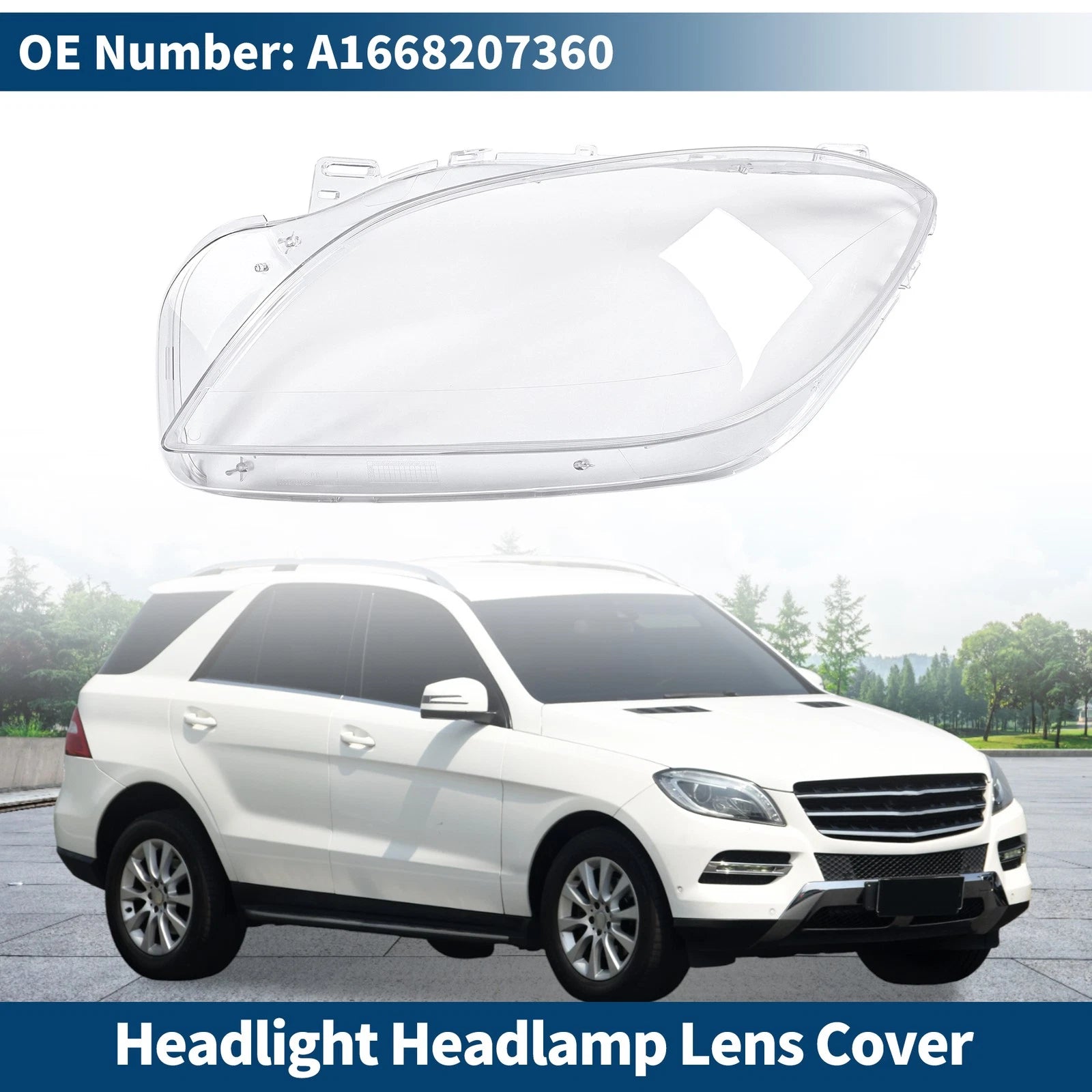 Headlight Lens Cover Front Left for Mercedes-Benz ML350 (2012–2015)