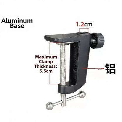 Black C Clamp for Desktop Lamp Mounting Base (Adjustable Screw)