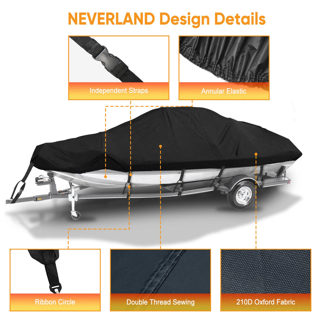 Trailerable Boat Cover for V-Hull Runabout (11-13FT)