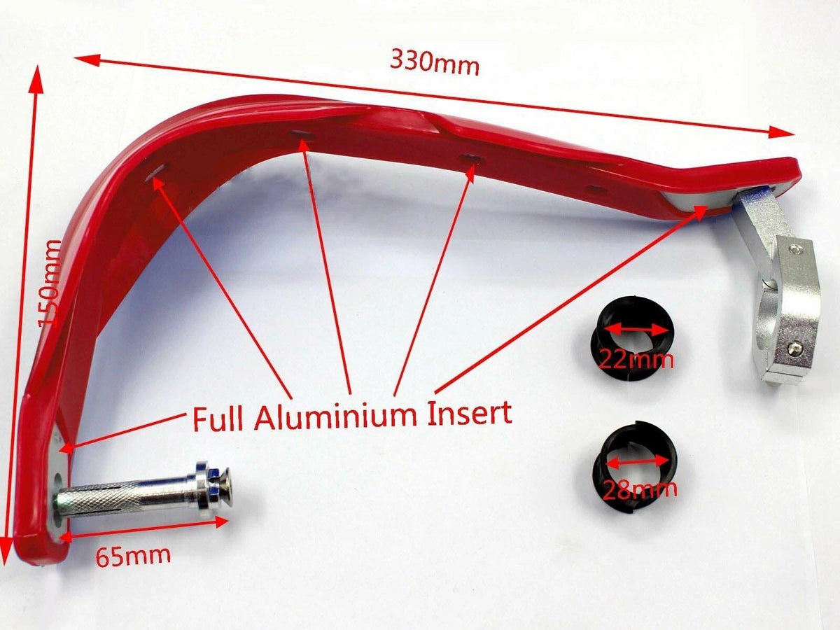 Set of 2 Handguards for Motorbike (22mm, 28mm) - Red