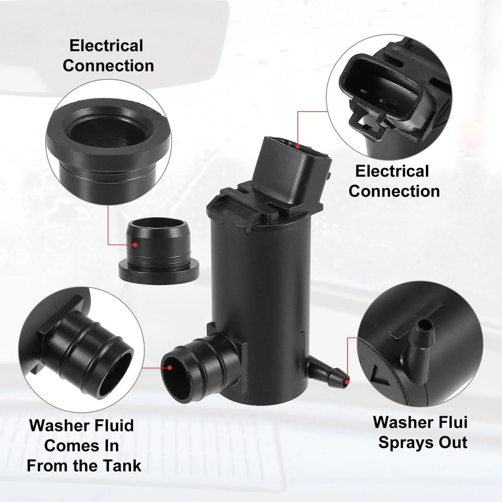 Windshield Washer Motor Pump Replacement for Toyota Camry Solara Corolla (1998–2008)