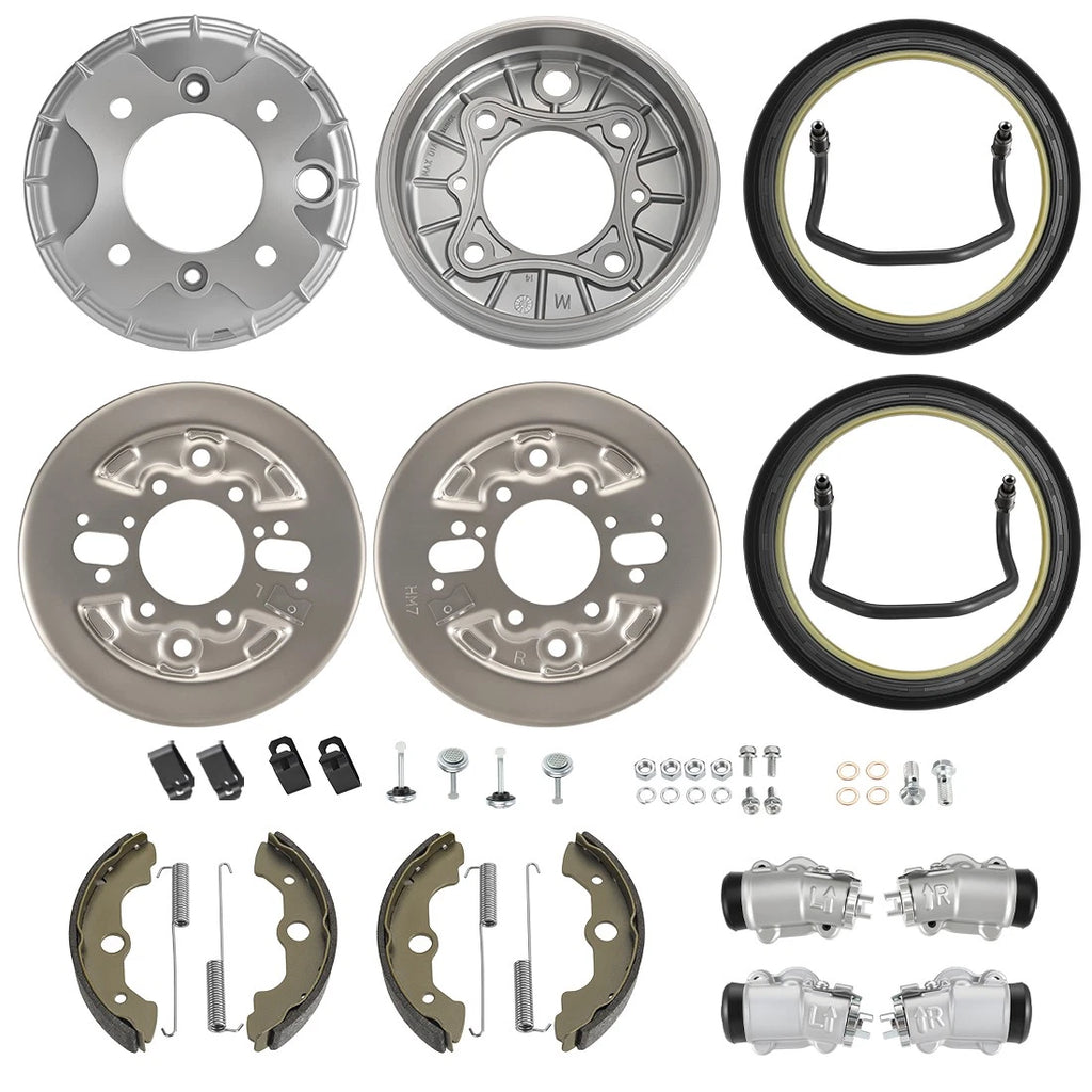 Front Brake Drum Hub Plate Shoes Kit for Honda Foreman 400 TRX400FW (1999–2001)