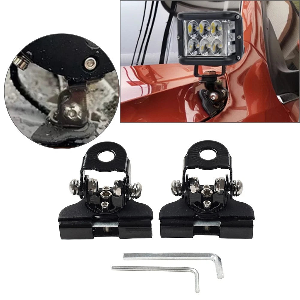 2X Universal Pillar Hood Work Light Bar Mount Clamp Bracket Holder