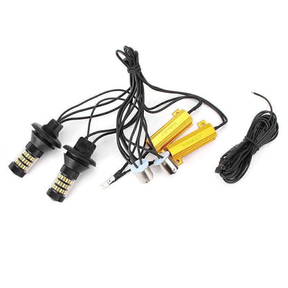 2X 1156 P21W Dual-Color Switchback LED Turn Signal Lights for Automotive