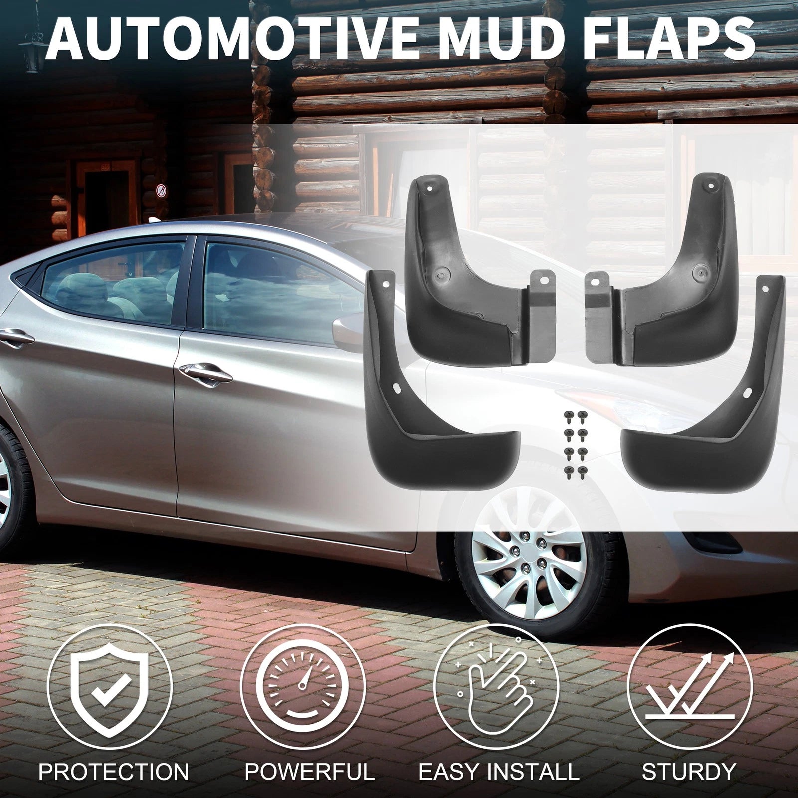 Mud Flap Splash Guard Mud Guard Rear for Hyundai Elantra 2011–2016