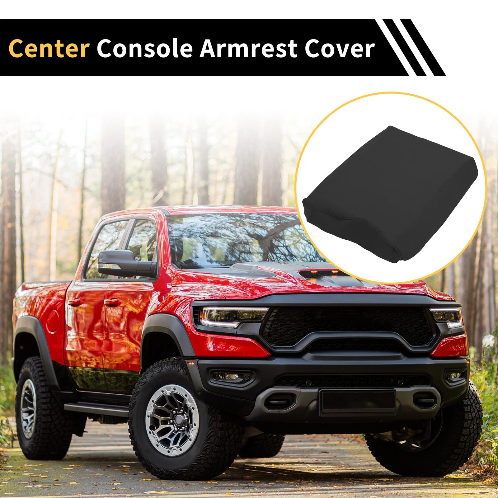 Center Console Lid Armrest Cover for Ford F-150 Microfiber Leather (2009–2021)
