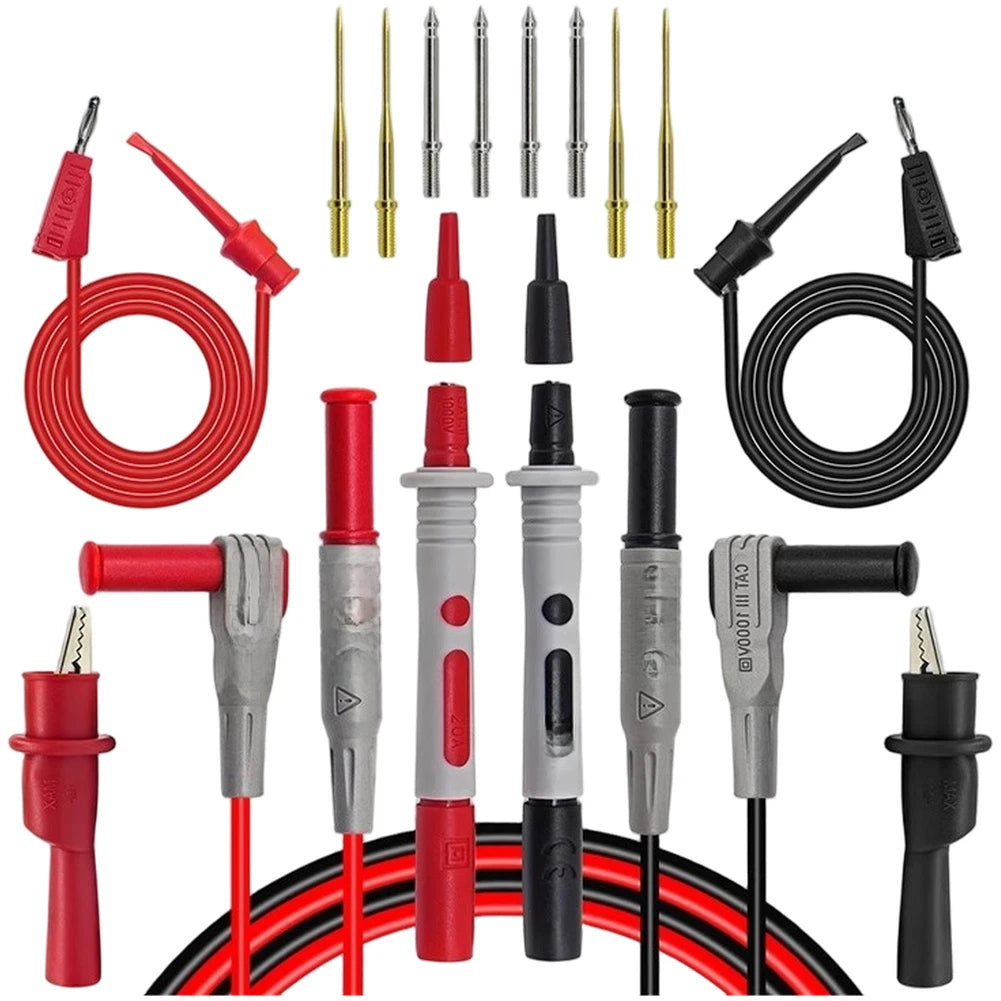 Electrical Test Leads with Replaceable Probes for Alligator Clips