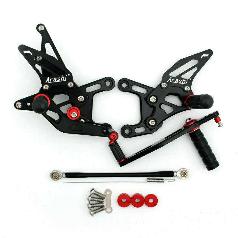 Rearsets Footpegs Pedals for Yamaha YZF-R1 1000 (2009–2014) Black T9