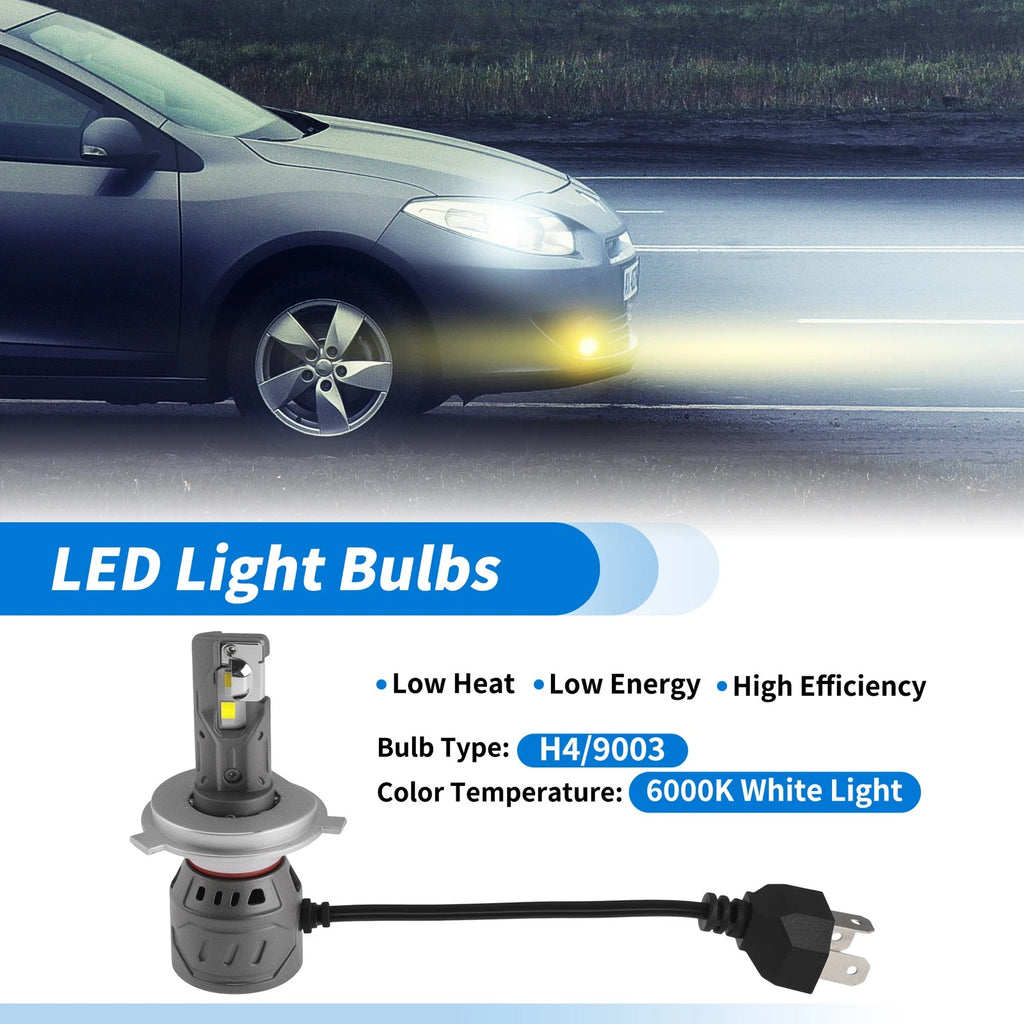 H4/9003 LED Light Bulbs for Auto (6000K Cold White)