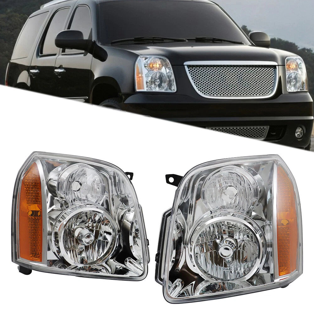 Set of 2 Halogen Headlights for GMC Yukon Denali XL1500 2500 (2007–2014)