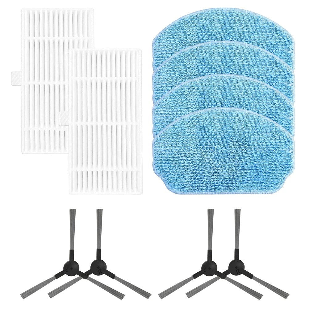 Set of 4 Side Brushes and HEPA Filters for Conga Animal X 08604