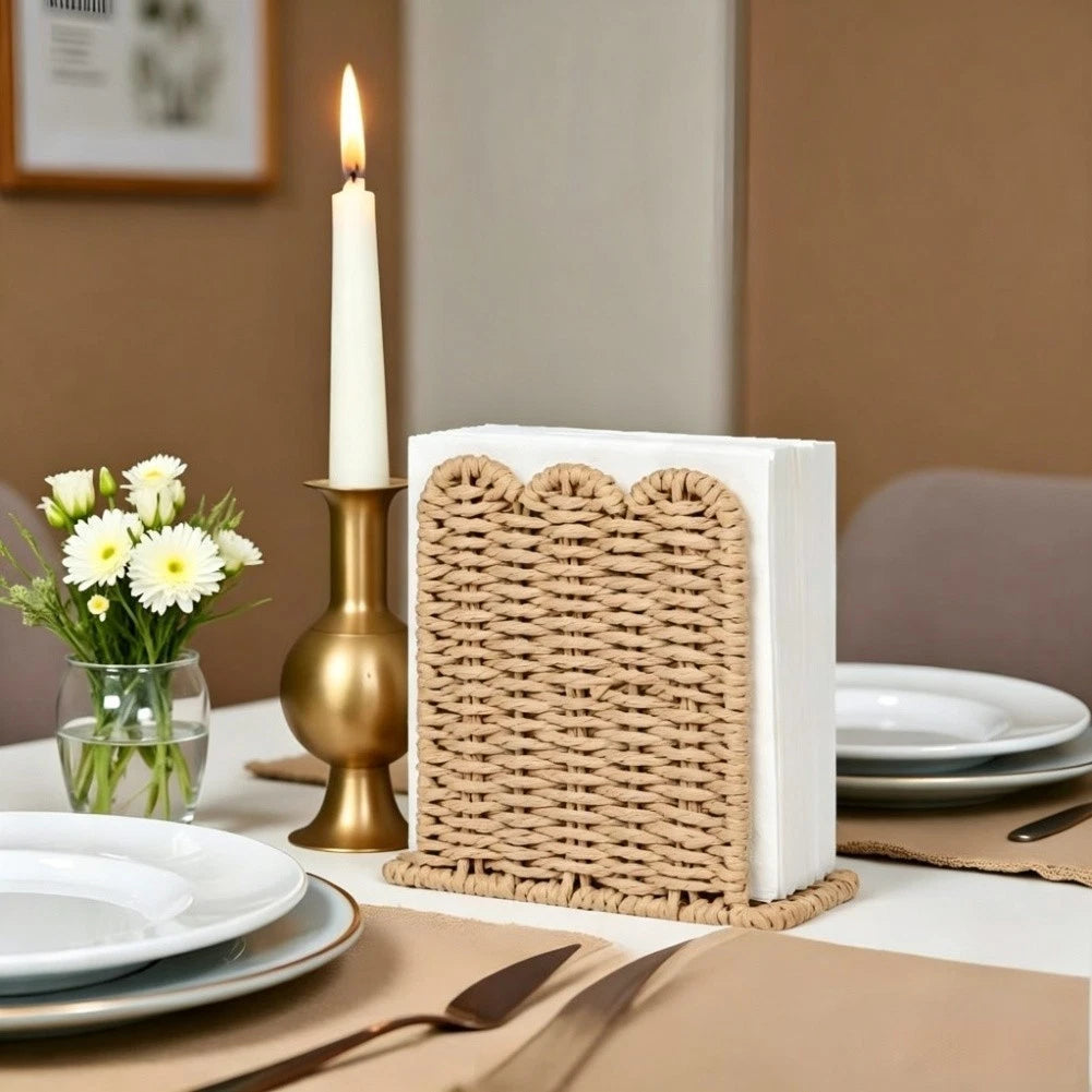 Set of 2 Scalloped Edge Napkin Holders for Dining Room