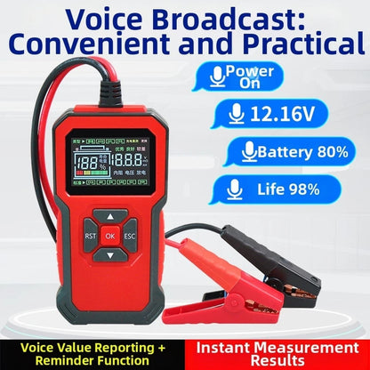 Smart Battery Tester for 12V/24V Vehicles (Garage Use, Roadside Diagnostics)