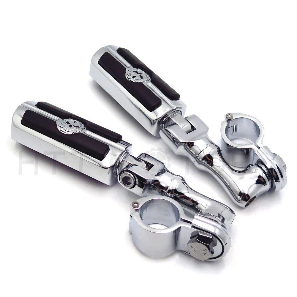 1 1/2" O-ring Crash Bar Engine Guard Highway Chrome Pegs Footpeg