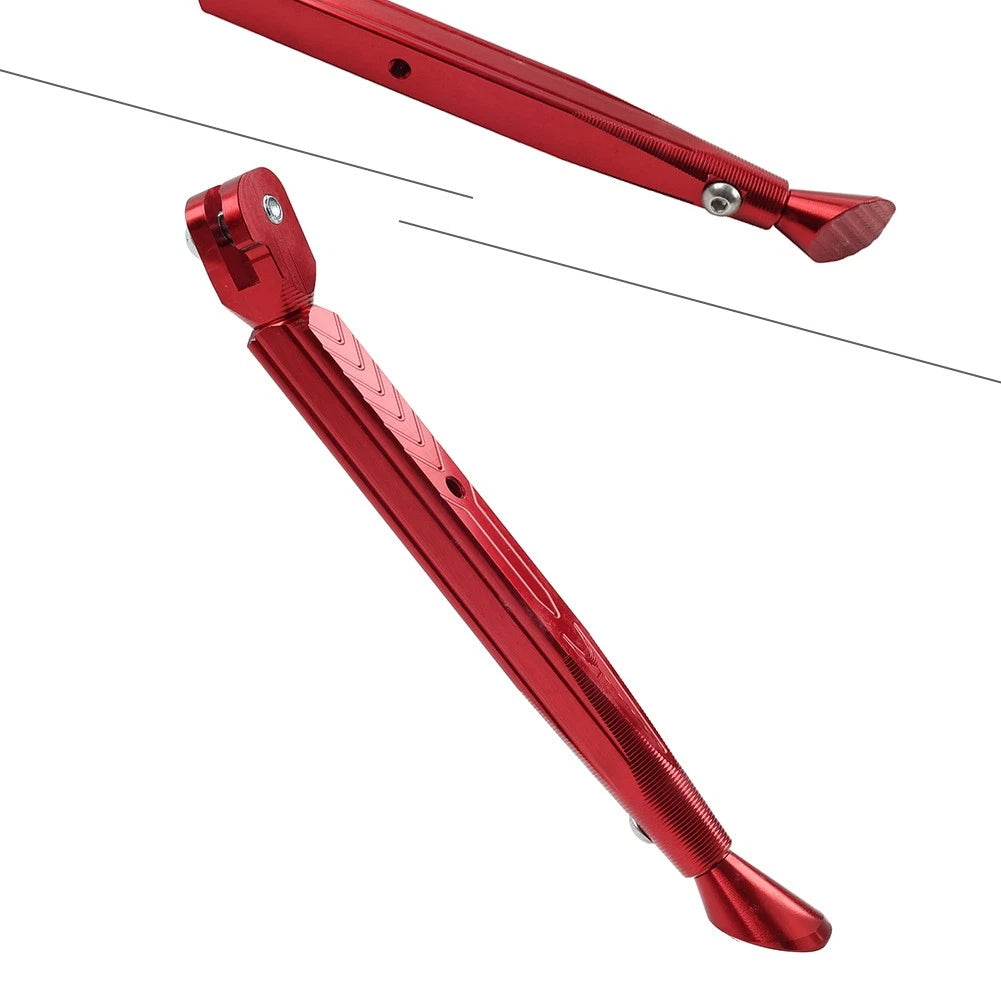 Adjustable Kickstand Foot for Universal Motorcycle (Aluminum, Red)