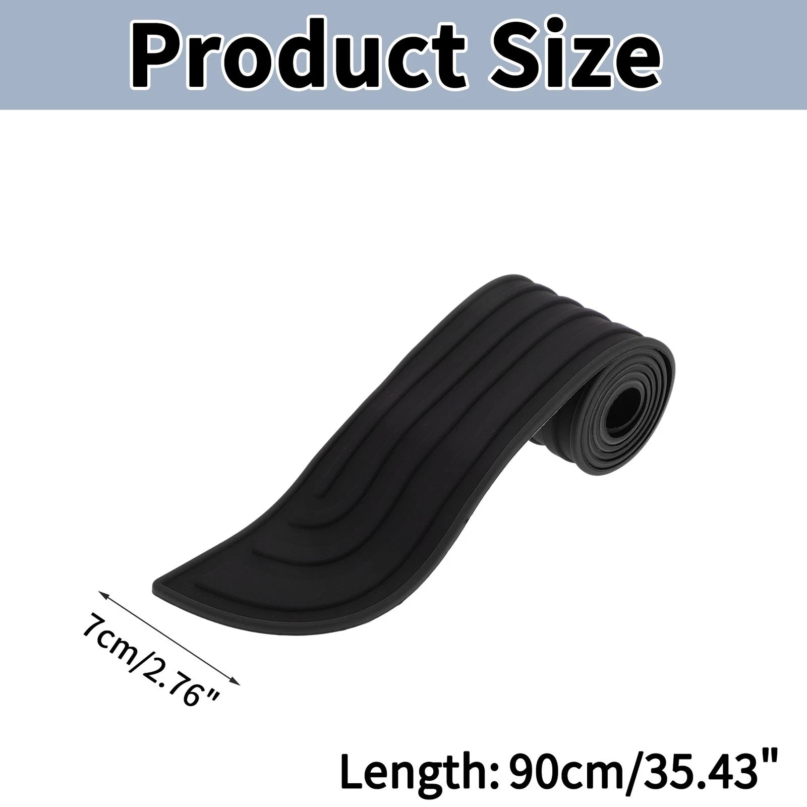 Rear Bumper Edge Guards for - 90cm Black 1 pc