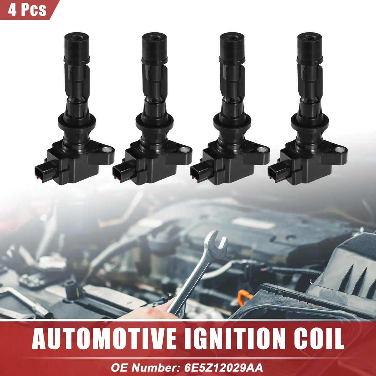 Set of 4 Ignition Coils for Ford Fusion (2006–2009) No. 6E5Z12029AA
